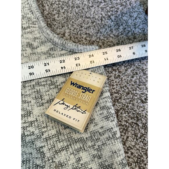 WRANGLER GEORGE STRAIT COLLECTION KNIT ZIP VEST IN GRAY HEATHER MEN’S SIZE L - Picture 2 of 7